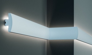 Profil pentru banda LED din polistiren extrudat acoperit cu rasina minerala KD505 - 9x3.9x115 cm - Img 1