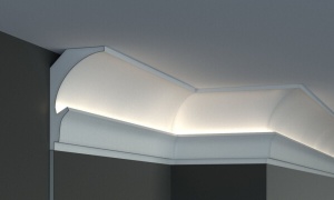 Profil pentru banda LED din polistiren extrudat acoperit cu rasina minerala KD205 - 15x9x115 cm - Img 1