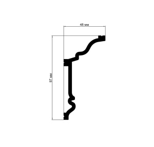 Cornisa decorativa din polimer rigid C19 - 9.7x4.8x200 cm - Img 2