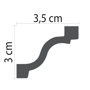 Cornisa decorativa din polimer rigid C20 - 3x3.5x200 cm - Img 3