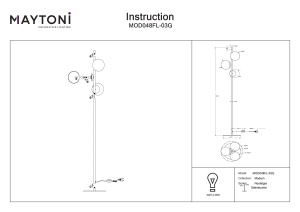 Lampadar MOD048FL-03G - Img 5