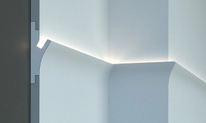 Profil pentru banda LED din polistiren extrudat acoperit cu rasina minerala KD402 - 15x5.5x115 cm - Img 1