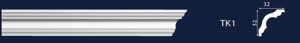 Cornisa decorativa din polistiren dens extrudat TK1 - 3.2x3.2x200 cm