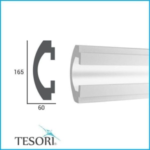 Profil pentru banda LED din polistiren extrudat acoperit cu rasina minerala KD112 - 6x16.5x115 cm - Img 2