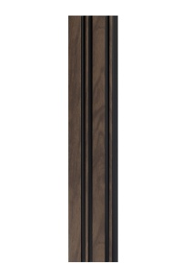 Profil stanga pentru panou riflat 3D Milo, Walnut, 270x4.2cm, Lamelio