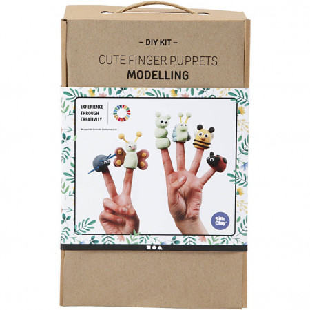 Kit DIY papusi pentru deget din plastilina Silk Clay si Foam Clay - insecte