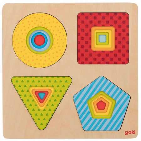 Puzzle straturi Goki - forme geometrice multicolore