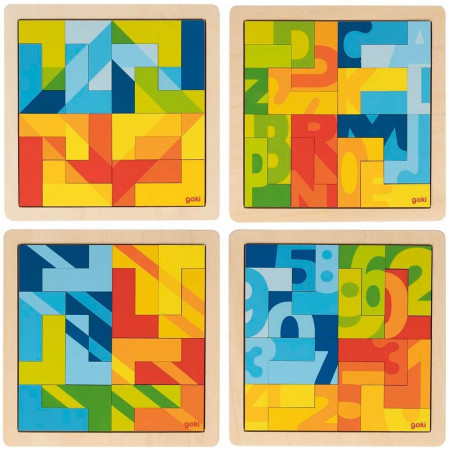 Puzzle lemn Goki - piese in forma de L
