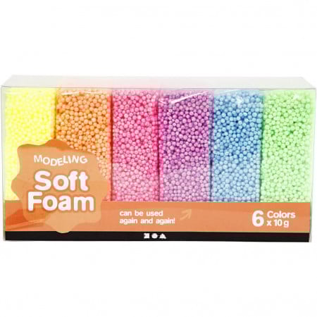 Set spuma moale Soft Foam, 6 culori neon