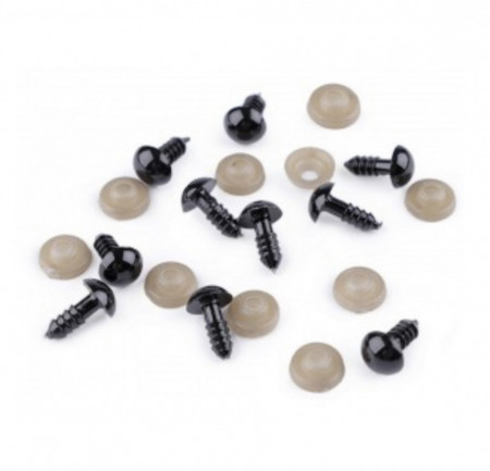 Ochi negri pentru jucării 16mm - 10buc