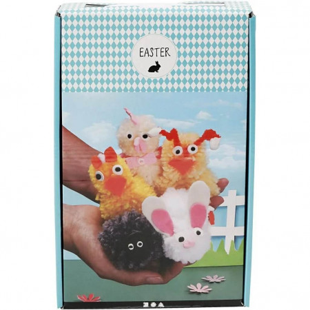 Kit DIY pompom - animale de Paste