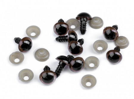 Ochi căprui pentru jucării 10mm - 10buc