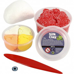 Kit monstru rosu - din plastilina Foam Clay si Silk Clay - Img 3