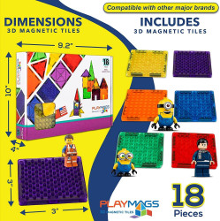 Playmags set placi magnetice compatibile Lego - caramizi mici - Img 3
