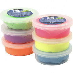 Set plastilina moale Silk Clay 6 culori neon - Img 1