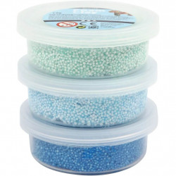 Set spuma de modelat Foam Clay, 3 culori metalice, albastru - Img 1