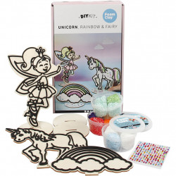 Kit figurine din lemn si plastilina Foam Clay - zana si unicorn - Img 2