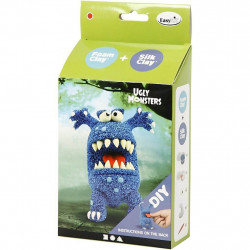 Kit monstru albastru - din plastilina Foam Clay si Silk Clay - Img 1