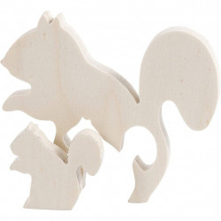 Figurine 2 in 1, din lemn, veverite - Img 1