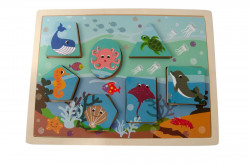 Puzzle animale 2 in 1, din lemn, Magni Toys - Img 2