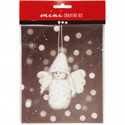 Mini kit DIY Ornamente Craciun pentru bradut - Ingeras din lana - Img 2