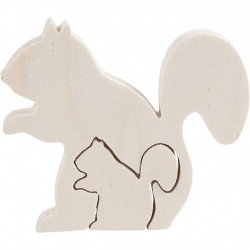 Figurine 2 in 1, din lemn, veverite - Img 2