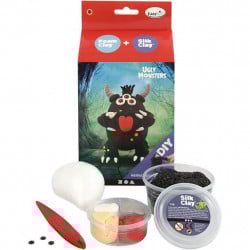 Kit monstru negru - din plastilina Foam Clay si Silk Clay - Img 2
