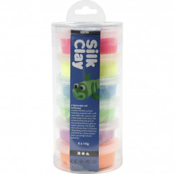 Set plastilina moale Silk Clay 6 culori neon - Img 2