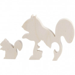 Figurine 2 in 1, din lemn, veverite - Img 3
