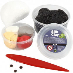 Kit monstru negru - din plastilina Foam Clay si Silk Clay - Img 3