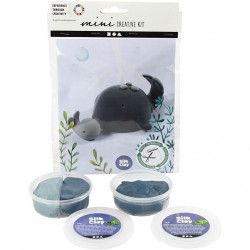 Mini kit creativ din plastilina Silk Clay - Balena si pui - Img 1