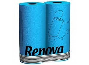 Prosop hartie Renova - culoare albastru - 2 role