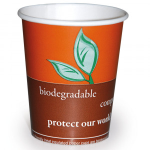 Capac Bio pahar de cafea din CPLA (Polylactid) - alb 8cm - 50 buc - Img 3