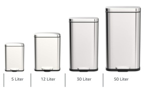 Cos cu pedala pentru deseuri periculoase MUELLEIMER dreptunghiular- 63.50x35x30 - 30 litri - inox satinat - Img 3