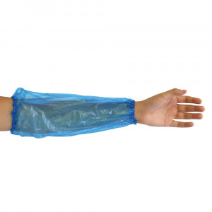 Maneca protectie HYGONORM - din PE cusut manual cu elastic - culoare albastru - 40 cm 20my - 100 buc