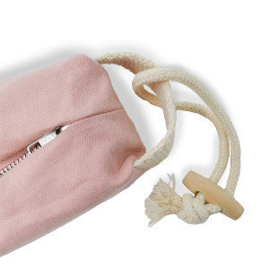 Saculet port-recompensa CLARA - din bumbac organic canvas - 22x8 cm - Pink Berry - Img 3