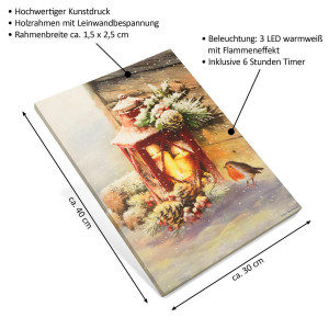 Tablou iluminat 3 leduri cu timer - 30x40cm - print digital pe canvas - Lampa rosie - Img 5