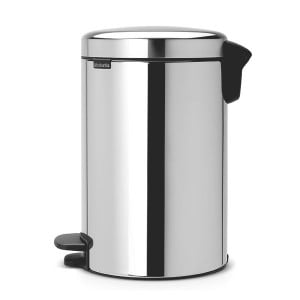 Cos de gunoi NEWICON - cu pedala, capac cu inchidere intarziata - 12 L - inox alb - 411x338x251 mm - Img 3