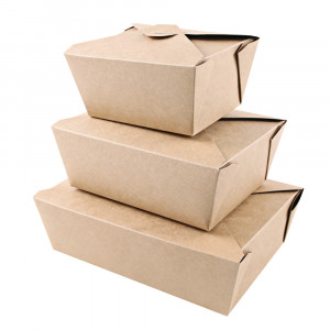 Cutie catering MENU 16.2x13.2x6.4cm - hartie kraft impregnata PLA - 100% degradabila