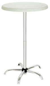 Masa inalta pliabila BISTRO Bartscher 70 cm - picior inox 2 inaltimi 67-110 cm - blat alb PE - Img 3