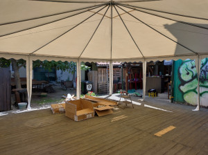 Pagoda Marquee Exclusive 7x7 m PVC - culoare alb - inclusiv pereti - Img 2