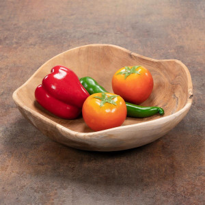 Bol din lemn de TEAK 30x30 cm - ideal pentru fructe, legume - decorativ - executat manual - Img 2