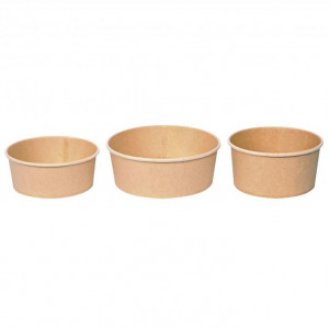 Bol salata CAESAR 1.000ml, diam.15cm - hartie kraft impregnata PLA - inalt 7.8 cm