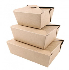 Cutie catering MENU 21.5x16.2x6.4 cm - hartie kraft impregnata PLA - 100% degradabila