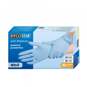 Manusi unica folosinta SAFE PREMIUM - nitril fara pudra - 24 cm - marime XL albastru - 100 buc