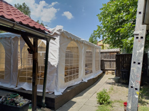 Pagoda Marquee Exclusive 7x7 m PVC - culoare alb - inclusiv pereti - Img 3