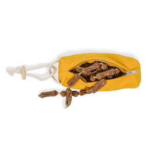 Saculet port-recompensa CLARA - din bumbac organic canvas - 22x8 cm - Amber - Img 5