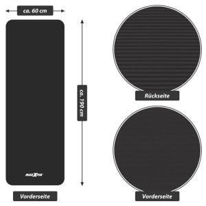 Saltea pentru gimnastica si yoga - 190 x 60 x 1.5 cm - negru - Img 5