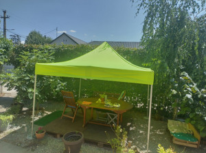 Acoperis pavilion FLEXPRO 3x3 metri - culoare galben neon - impermeabil Poliester cu PVC 300g mp - Img 2