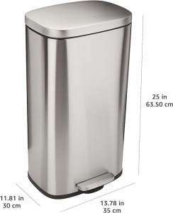 Cos cu pedala pentru deseuri periculoase MUELLEIMER dreptunghiular- 63.50x35x30 - 30 litri - inox satinat - Img 4